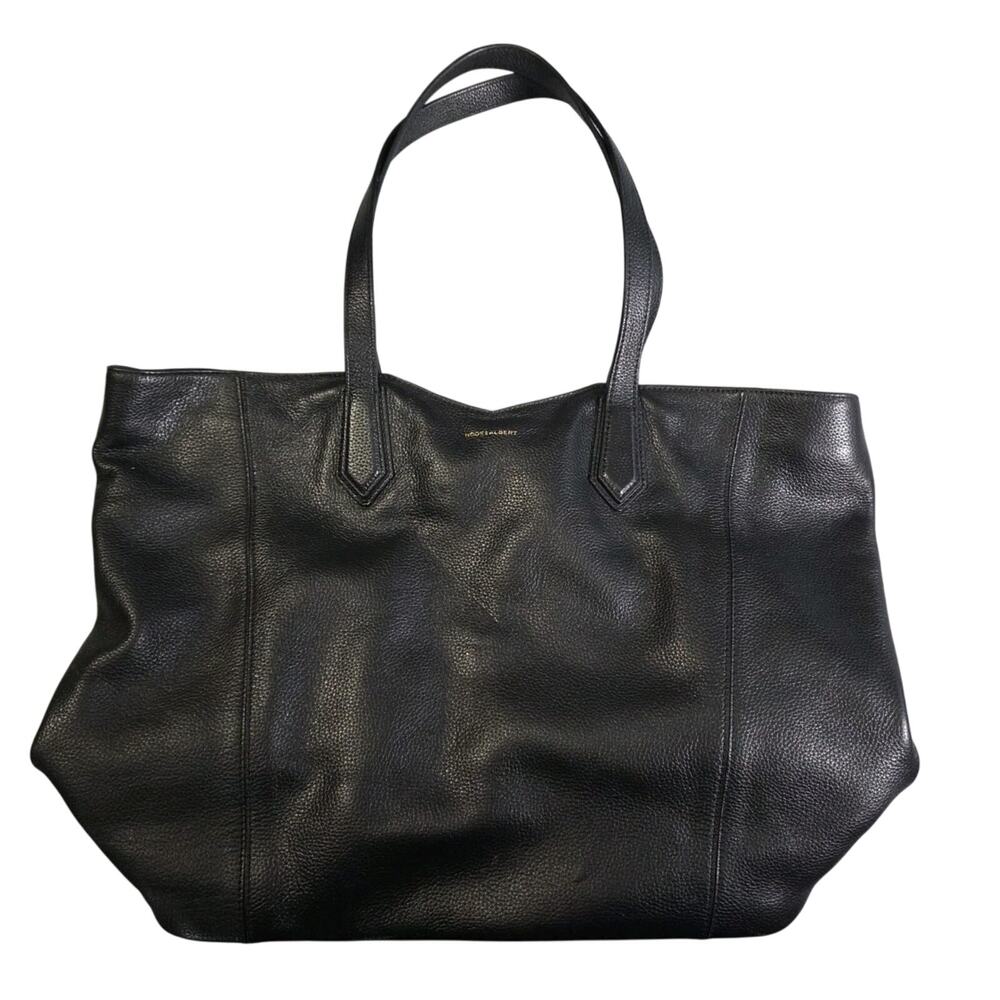 Hook‎ & Albert Black Pebbled Leather Tote Bag Luxury